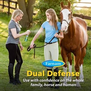 Farnam Dual Defense Insect Repellent for Horse and Rider, Fly Control, 12 Hour Long Lasting Protection, 10 Ounce Non-Aerosol Spray Bottle