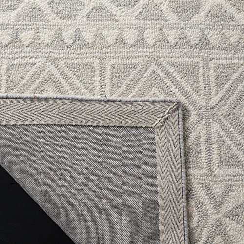 SAFAVIEH Blossom Collection 4' x 6' Silver / Ivory BLM113G Handmade Premium Wool Area Rug