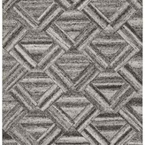SAFAVIEH Abstract Collection Area Rug - 6' x 9', Grey & Black, Handmade Wool & Viscose, Ideal for High Traffic Areas in Living Room, Bedroom (ABT607F)