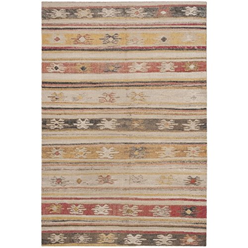 SAFAVIEH Montage Collection 8' x 10' Taupe / Multi MTG238E Boho Indoor/ Outdoor Non-Shedding Easy scrubbing Patio Backyard Porch Deck Mudroom Area-Rug