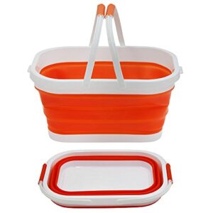 gaorui collapsible laundry basket foldable pop up storage container organizer portable washing tub for toys fruits vegetables orange