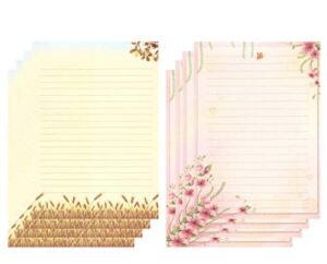 imagicoo 50 cute design writing stationery lined paper letter set, 2 different style (style-1)