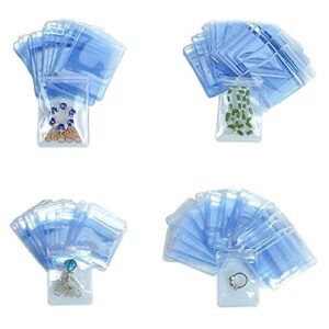 self seal plastic pack zipper lock bags clear pvc antitarnish jewelry rings earrings packing storage pouch for zip transparent anti-oxidation lock poly pouch 100 pcs (4x6cm (1.57x2.36 inch))
