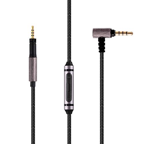 Replacement Audio Cable line 1.5m for Sennheiser Momentum 2 1.0 2.0 3.0 HD 4.40 BT HD4.50 HD4.30i hd 400s 3.5 to 2.5mm Headphones Cable Wire with Mic Control for iPhone iOS Android