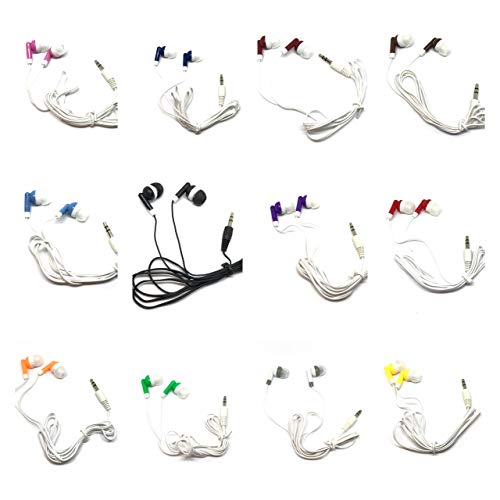 TFD Supplies Wholesale Bulk Earbuds Headphones 50 Pack for iPhone, Android, MP3 Player - Mixed Colors