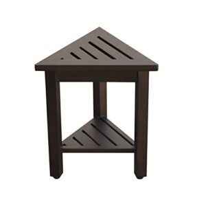 decoteak flexicorner 17" triangular teak modular shower bench and table with shelf