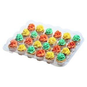 occasionwise 24 mini cupcake container box - perfect for mini cupcakes with tall toppings - 5 pack