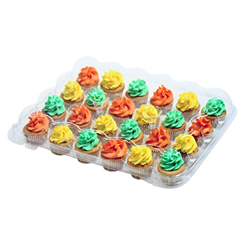 OccasionWise 24 Mini Cupcake Container Box - Perfect for Mini Cupcakes with Tall Toppings - 5 Pack