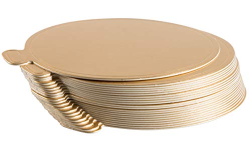 Mini Cake Boards, Gold Dessert Plates (3.5 in., 200 Pack)