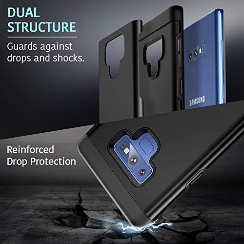 ESR Metal Kickstand Case Compatible for Samsung Note 9,[Vertical and Horizontal Stand] [Reinforced Drop Protection] Hard PC Back with Flexible TPU Bumper for Note 9(Black)