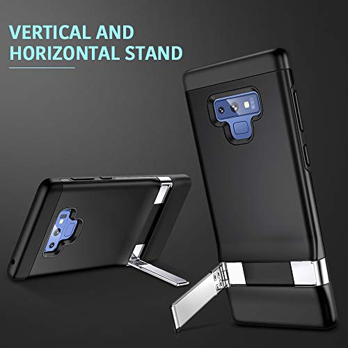 ESR Metal Kickstand Case Compatible for Samsung Note 9,[Vertical and Horizontal Stand] [Reinforced Drop Protection] Hard PC Back with Flexible TPU Bumper for Note 9(Black)