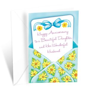 anniversary card for daughter and son in law | prime greetings (yellow flowers)