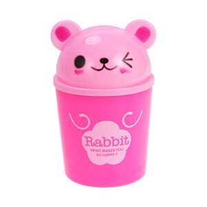 TOYMYTOY Desktop Trash Can Cartoon Animals Wastebasket Rubbish Storage Bin Mini Garbage Organizer (Pink Rabbit)