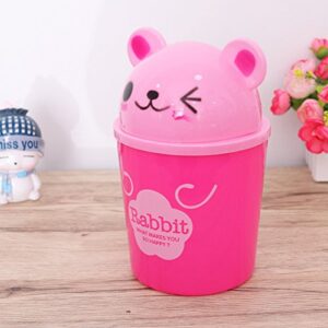 TOYMYTOY Desktop Trash Can Cartoon Animals Wastebasket Rubbish Storage Bin Mini Garbage Organizer (Pink Rabbit)