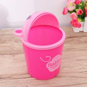 TOYMYTOY Desktop Trash Can Cartoon Animals Wastebasket Rubbish Storage Bin Mini Garbage Organizer (Pink Rabbit)