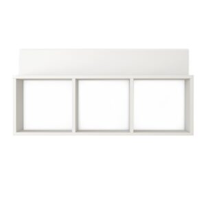 Danya B. Modern 3 Cube Floating Wall Shelf with Display Ledge - Easy to Hang Wall Mounted Triple Cubby Shelf (White)