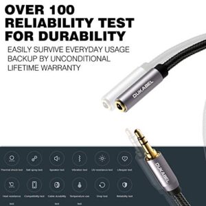 DUKABEL Headphone Extension Cable, 3.5mm Male to Female Stereo Audio Cable Lossless Audio Sound Premium Audio Cord Extension Cable Gold Plated Jack & Strong Nylon Braided - Top Series (4ft/1.2m)