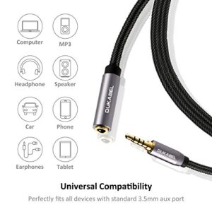 DUKABEL Headphone Extension Cable, 3.5mm Male to Female Stereo Audio Cable Lossless Audio Sound Premium Audio Cord Extension Cable Gold Plated Jack & Strong Nylon Braided - Top Series (4ft/1.2m)