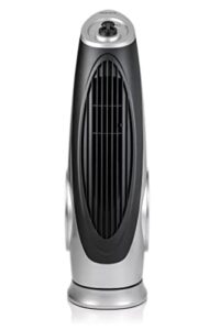 ovente portable electric 30.4 inch 90° oscillating tower fan with 3 speeds controlled by manual analog knob with low-noise technology cool air breeze, indoor, bedroom, home, office, silver tf87s