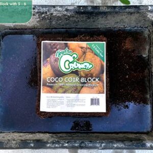 Hydro Crunch CB801 Coco Coir 2.5 Cubic Ft Block of Soiless Growing Media, Brown