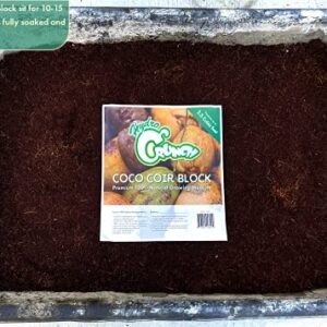 Hydro Crunch CB801 Coco Coir 2.5 Cubic Ft Block of Soiless Growing Media, Brown