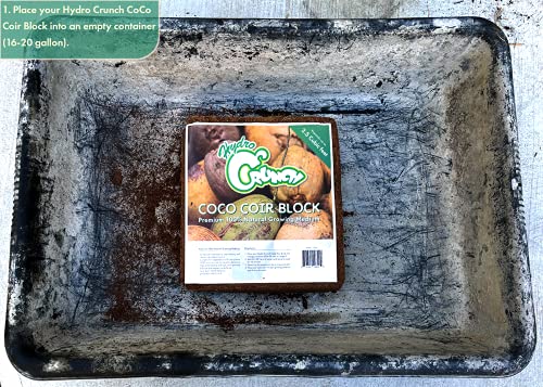 Hydro Crunch CB801 Coco Coir 2.5 Cubic Ft Block of Soiless Growing Media, Brown