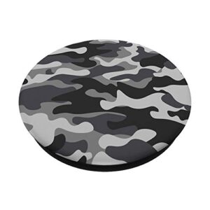 Camo Pattern Black White Gray Camouflage PopSockets PopGrip: Swappable Grip for Phones & Tablets