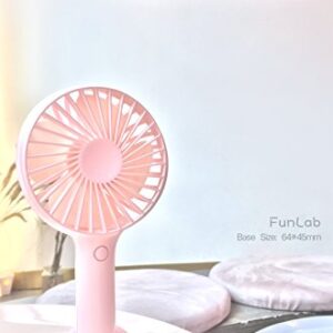 YIHUNION Mini Handheld Fan Portable, Hand held Personal Fan Rechargeable Battery Operated Powered Cooling Desktop Electric USB Fan with Fan Stand, 2500mAh Battery 4 Modes for Home Travel Outdoor（Pink）