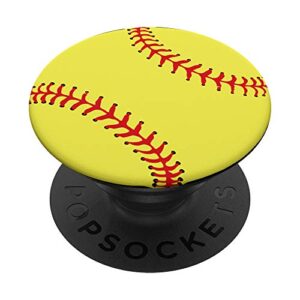 Softball Ball Gadget Sport Gift PopSockets PopGrip: Swappable Grip for Phones & Tablets