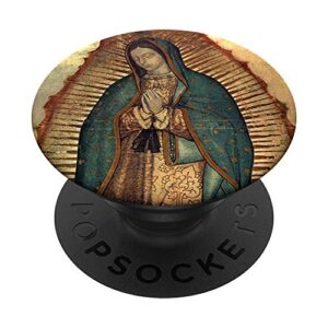 our lady of guadalupe marian gift vintage mary catholic popsockets popgrip: swappable grip for phones & tablets