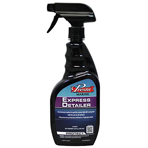 Presta Marine & RV Express Detail - Easy-to-Use Premium Gloss Enhancer/Remove Fingerprints, Smudges, and Dirt/Leaves a Protective Shine Against Salt, Sun & Weathering / 22 Oz. (166622)