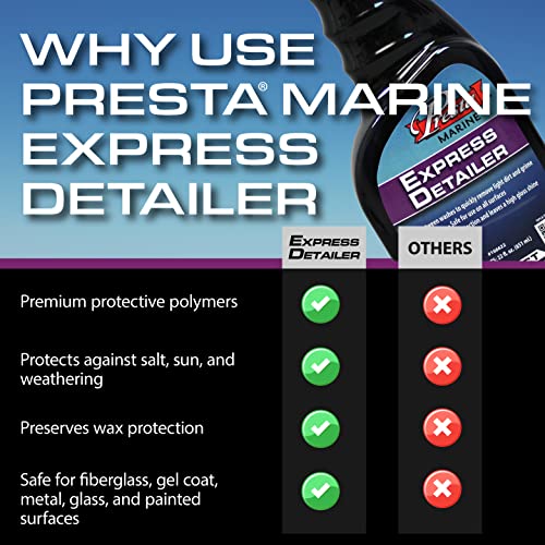 Presta Marine & RV Express Detail - Easy-to-Use Premium Gloss Enhancer/Remove Fingerprints, Smudges, and Dirt/Leaves a Protective Shine Against Salt, Sun & Weathering / 22 Oz. (166622)