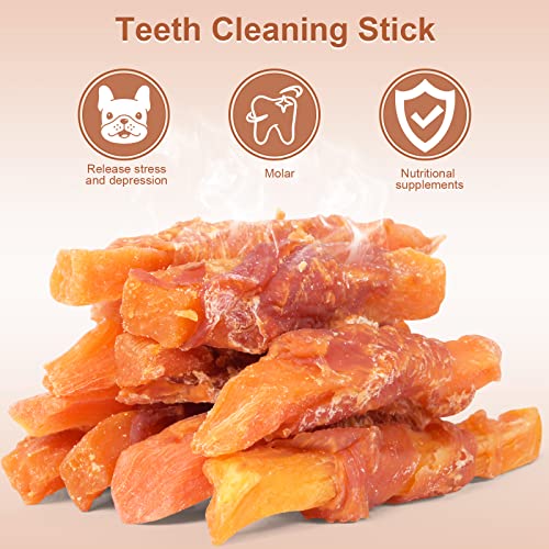 Pawant Dog Treats Chicken Wrapped Sweet Potato Dog Treats, Puppy Training Snacks, Rawhide Free Treats 1lb/454g