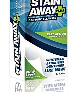 Stainaway Denture Cleaner 80 Cleaning Tablets Bundle With Dentu-Care Denture Brush for Maintaining Good Oral Care of Full/Partial Dentures. Brings Out the Sparkle in Your Dentures