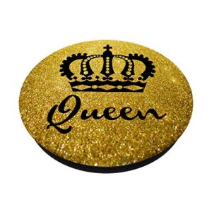 Womens Queen Crown Strong Women Glamorous Diva Gift PopSockets PopGrip: Swappable Grip for Phones & Tablets