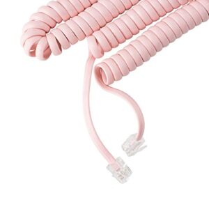 Phone Cord for Landline Phone – Tangle-Free, Handset Curly Telephones Land Line Cord – Easy to Use + Excellent Sound Quality – Phone Cords for Home or Office (15ft Long) Color: Ladies Pink