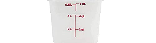 Cambro 6SFSPP190 Translucent Food Container with Lid, 6-Quart
