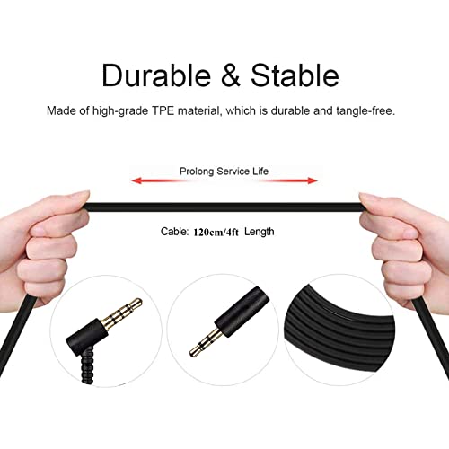 3.5mm to 2.5mm Aux Cable Cord Compatible with QuietComfort QC35II QC35 QC25 On-Ear 2 OE2 OE2i Noise Cancelling Headphones, JBL E45BT E55BT E65BTNC Bluetooth Earphone, Audio Replacement Wire(4ft)