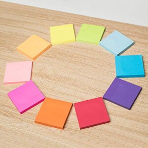 (16 Pack) ZCZN Sticky Notes 3x3 Inches, 1600 Sheets 8 Bright Color Self-Stick Note Pads, Easy to Post for Office, Home, Meeting, School