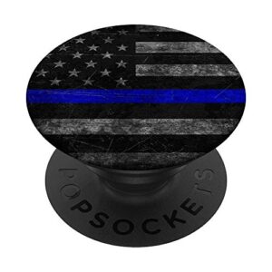 thin blue line police officer leo popsockets popgrip: swappable grip for phones & tablets