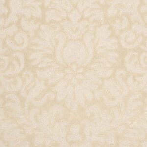 SAFAVIEH Total Performance Collection Area Rug - 6' x 9', Ivory, Hand-Hooked Damask, Non-Shedding & Easy Care, Ideal for High Traffic Areas in Living Room, Bedroom (TLP714F)