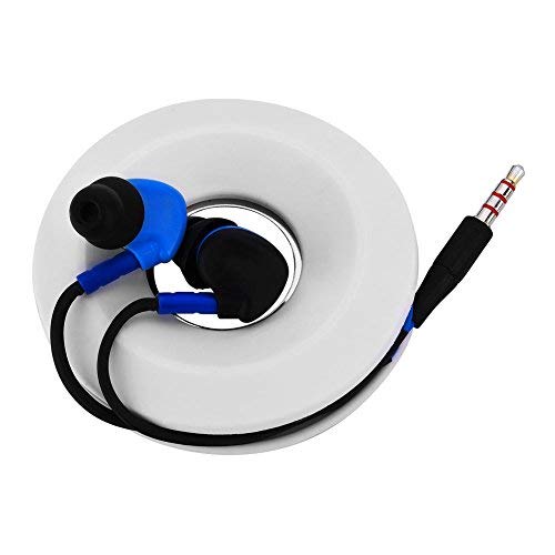 Donut Earphone Cable Winder, TPE Material Cord Organizer Headphones Wire Wrap Storage Holder 2.80 × 0.65 Inch (White)