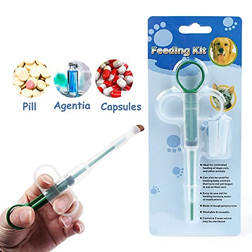 Anzero Pets Feed Solid Pills Gun Pet Pill Dispenser Dog Pill Dispenser Cat Pill Shooter Tablet Soft Tip Syringe Pet Medical Feeding Dispenser for Small Pet