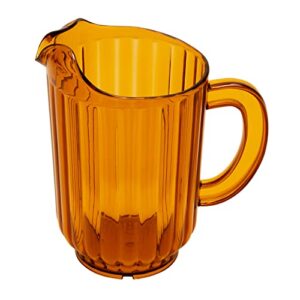g.e.t. p-2064-1-a-ec bpa-free break-resistant restaurant style plastic pitcher, 60 ounce, amber