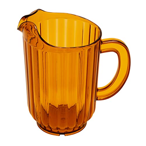 G.E.T. P-2064-1-A-EC BPA-Free Break-Resistant Restaurant Style Plastic Pitcher, 60 Ounce, Amber