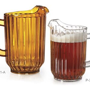 G.E.T. P-2064-1-A-EC BPA-Free Break-Resistant Restaurant Style Plastic Pitcher, 60 Ounce, Amber