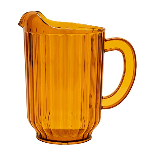 G.E.T. P-2064-1-A-EC BPA-Free Break-Resistant Restaurant Style Plastic Pitcher, 60 Ounce, Amber