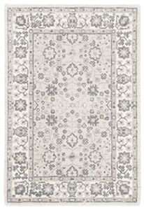 safavieh restoration vintage collection accent rug - 2' x 3', ivory & silver, handmade distressed wool & viscose, ideal for high traffic areas in entryway, living room, bedroom (rvt401g)