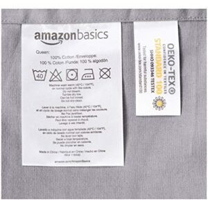 Amazon Basics Everyday Flannel Bed Sheet Set - California King, Grey