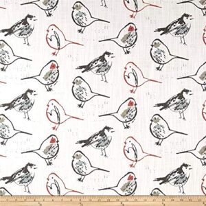 premier prints bird toile scarlet, fabric by the yard